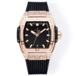MS Factory Swiss Copy Hublot Black Face Spirit of Big Bang Rose Gold Diamond Watch 